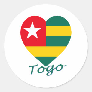 Adesivo Coração da bandeira de Togo