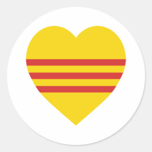 Adesivo Coração da bandeira de Vietnam (sul)