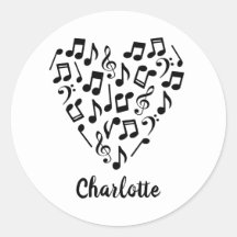 Coração da Música Notas com Nome Amor Música