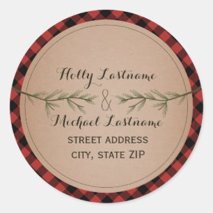 Adesivo Coração da xadrez com endereço de ramos verde