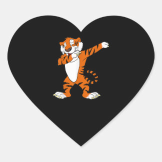 Adesivo Coração Dabbing Cute Tiger Animal Party