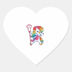Adesivo Coração Dabbing Unicorn Lacrosse - Leitor T-Shirt Engraçad