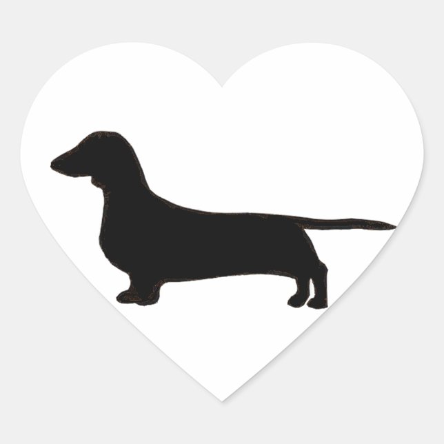 Adesivo Coração dachshund (Frente)