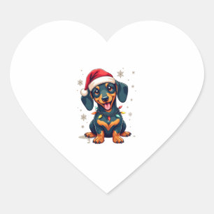 Adesivo Coração Dachshund Dogs Árvore Natal Sweater Xmas Gifts F