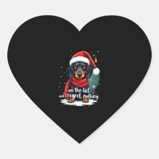 Adesivo Coração Dachshund Papai Noel Na Lista Travessa Dachshund C