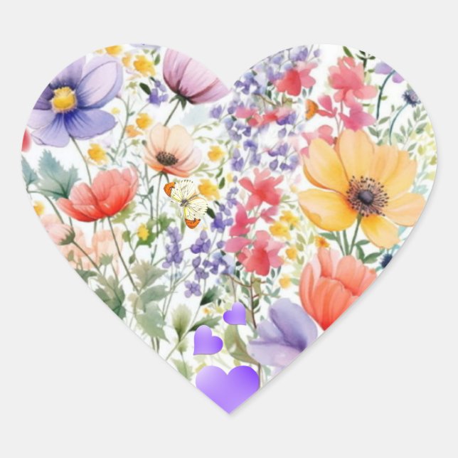 Adesivo Coração Dacil Bonito Floral (Frente)