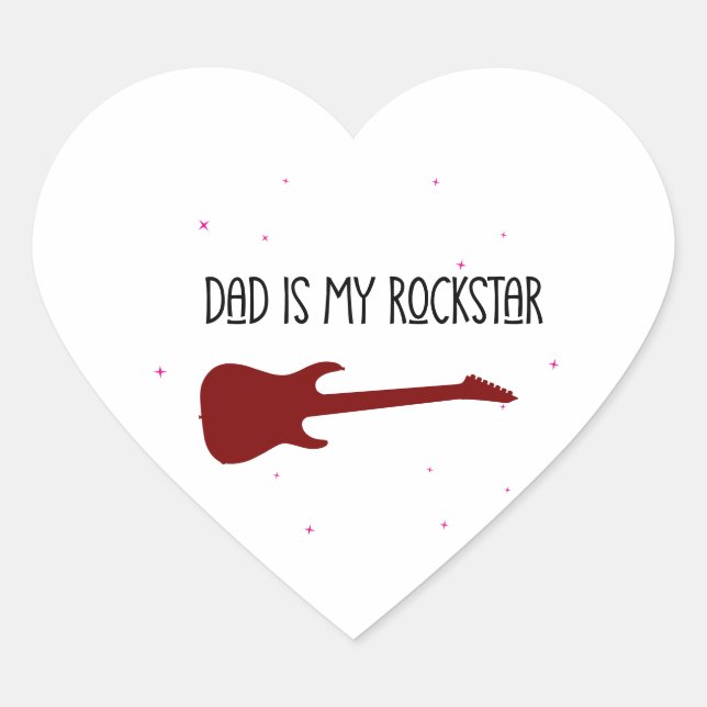 Adesivo Coração Dad is my rockstar (Frente)