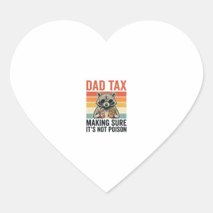 Adesivo Coração Dad Tax Mapache Vintage Camisa Divertida do Papai
