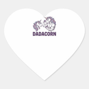 Adesivo Coração Dadacorn Camiseta De Pai De Unicórnio Engraçado De