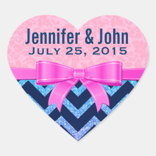 Adesivo Coração Damascos Cor Azul-Coloridos Cevon Rosa