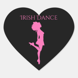 Adesivo Coração Dança Duro de Dançarino Irlandês, Calçado Preto e 