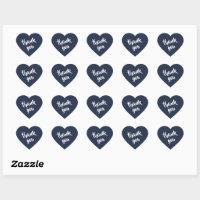 Dark Midnight Blue Thank You Heart Sticker