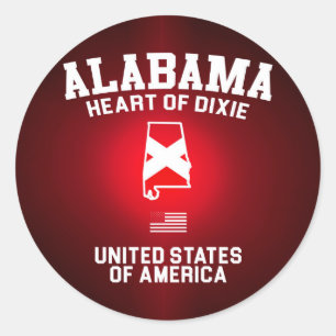 Adesivo Coração de Alabama de Dixie