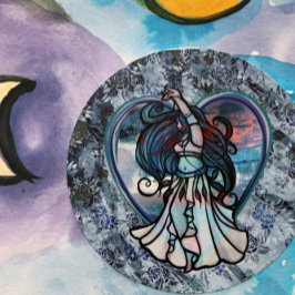 Adesivo Coração de Amor com Dançarino de Teal e Roxo