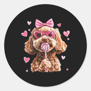 Adesivo Coração De Amor De Goldendoodle No Ouro