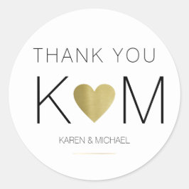 Adesivo Coração de amor de ouro puro, casal, obrigado