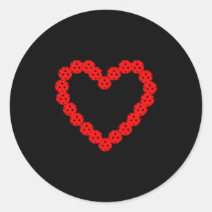 Adesivo Coração de Amor de Pickleball para Presentes do Di