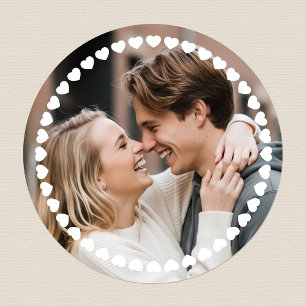Adesivo Coração de Amor Personalizado Foto Colorida Fofa