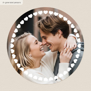 Adesivo Coração de Amor Personalizado Foto Colorida Fofa