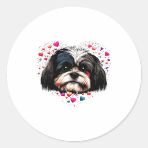 Adesivo Coração de Amor Shih Tzu Para o Dia dos Namorados