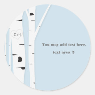 Adesivo Coração de Árvore Bétula Rústica Favor de Casament