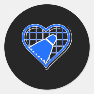 Adesivo Coração De Badminton Azul Para Amantes De Badminto