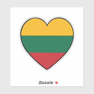 Adesivo Coração de bandeira lituana