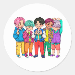 Adesivo Coração de Boy Band de KPOP