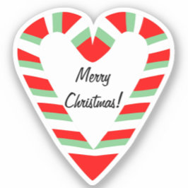 Adesivo Coração de Cane de Doces Striped