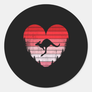 Adesivo Coração de Canguru Amor Dia dos Namorados Vintage