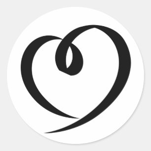Adesivo Coração de casamento de amor preto e branco