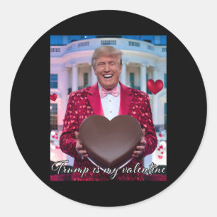 Adesivo Coração de Chocolate Abraçando Trump Engraçado 14