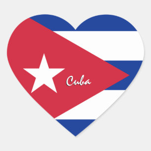Adesivo Coração de Cuba, Bandeira Cubana Patriótic