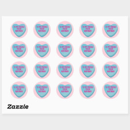 Adesivo Coração de Doce Sticker Azul para Troca no Dia dos