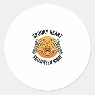 Adesivo Coração de Esqueleto Halloween Design de Mãos Vint