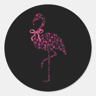 Adesivo Coração de Flamingo Coquete Fofo Rosa Dia dos Namo