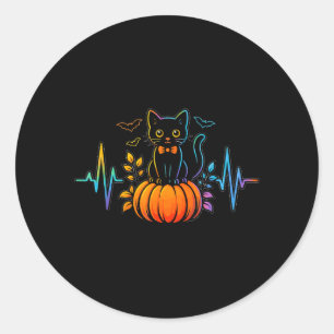 Adesivo Coração de Gato Preto Abóbora de Halloween para Mu