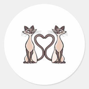 Adesivo Coração de gatos siameses