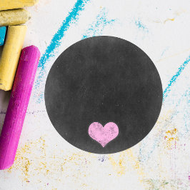 Adesivo Coração de giz rosa-Chique russo do quadro