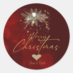 Adesivo Coração de Glitter Dourado, Ornamentos de Natal Ga
