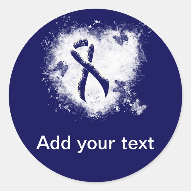 Adesivo Coração de Grunge Azul Escuro (Frente)