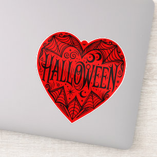 Adesivo Coração de Halloween, Coração Vermelho, Feriado