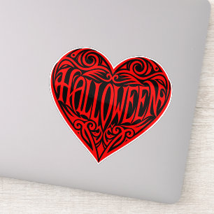 Adesivo Coração de Halloween, Coração Vermelho, Feriado