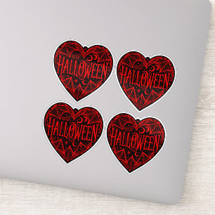Adesivo Coração de Halloween, Forma de Coração Preto, Feri