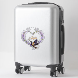 Adesivo Coração de Hummingbird Roxo Personalizado