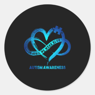Adesivo Coração de Infinito de Conscientização do Autismo