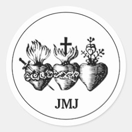 Adesivo Coração de Jesus Maria e Joseph JMJ Religioso