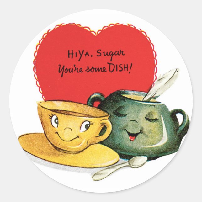 Adesivo Coração de Namorados Antiquado (Frente)