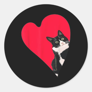 Adesivo Coração De Namorados De Gato Tuxedo Para Gatinhos