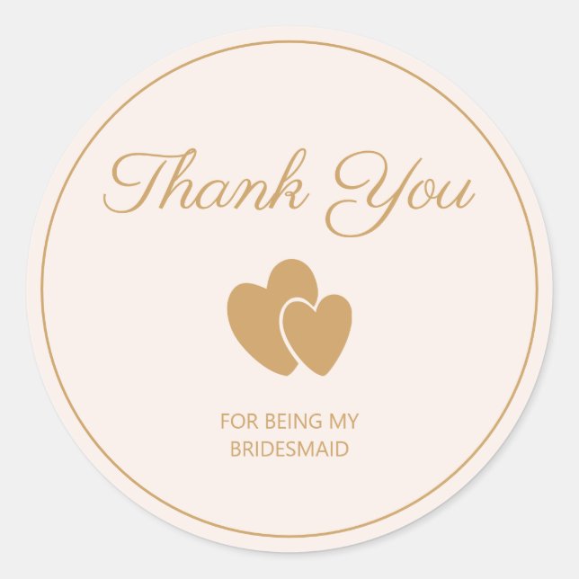 Adesivo Coração de Ouro Simples Obrigado (Frente)